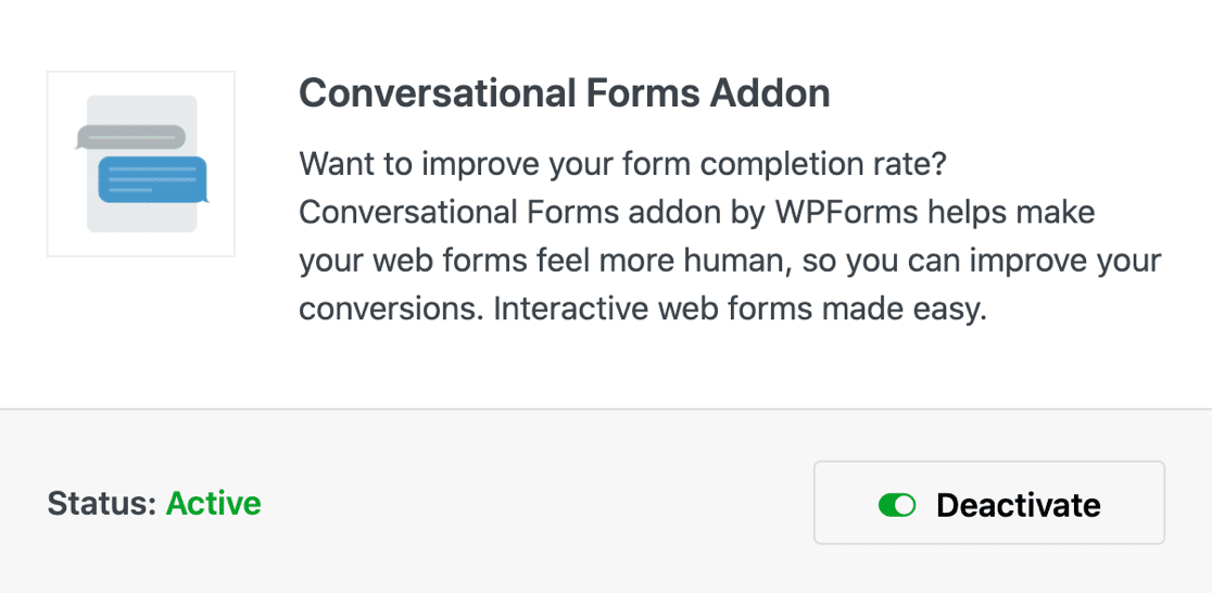 แบบฟอร์มการสนทนา WPForms addon