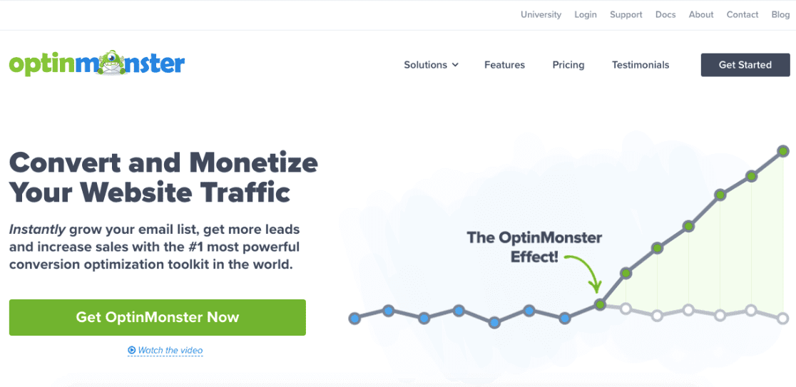 โฮมเพจ optinmonster สำหรับการตรวจทาน-นาที