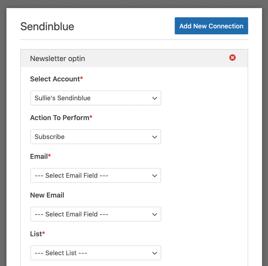 กำหนดการตั้งค่าการสมัครใน sendinblue