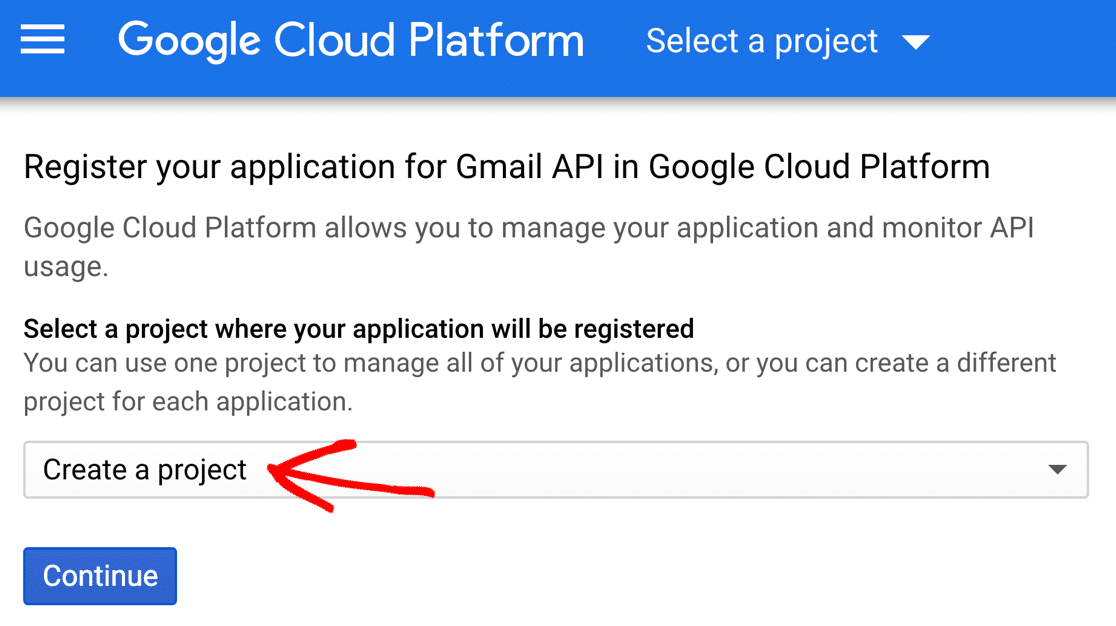 สร้างโครงการใน Google Cloud