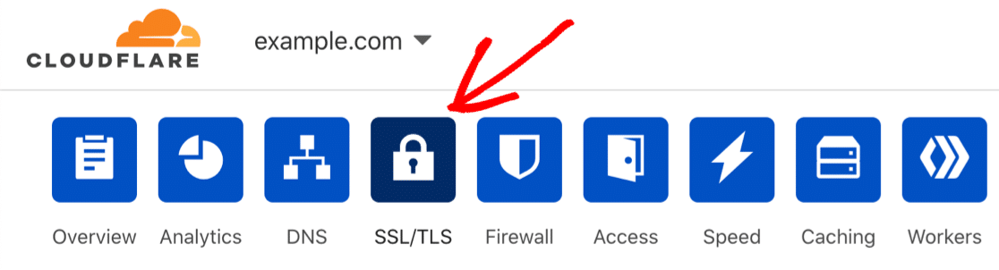 Cloudflare SSL 메뉴