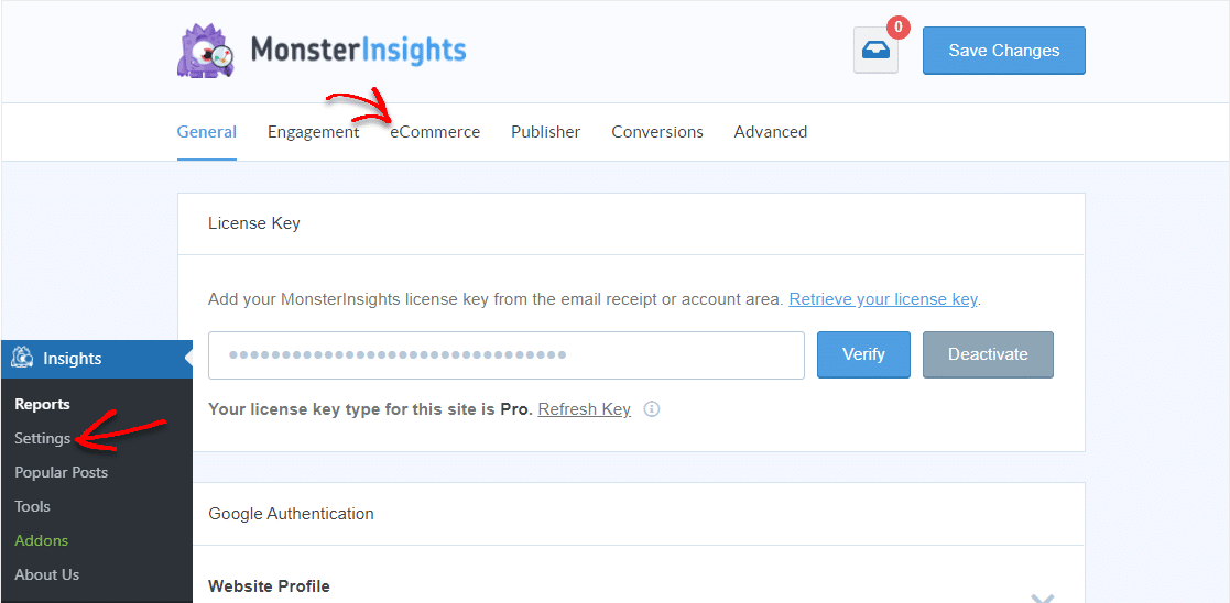 เปิดใช้งานการติดตามอีคอมเมิร์ซของ Google Analytics