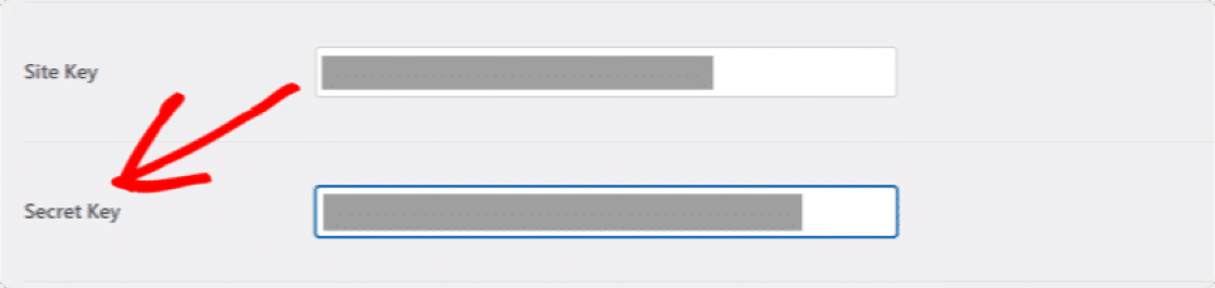 adicionar chave secreta hCaptcha a WPForms