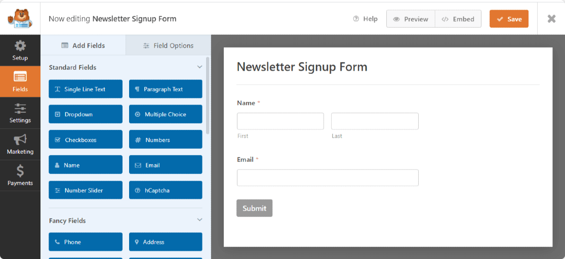 Previzualizare formular de înscriere la buletinul informativ