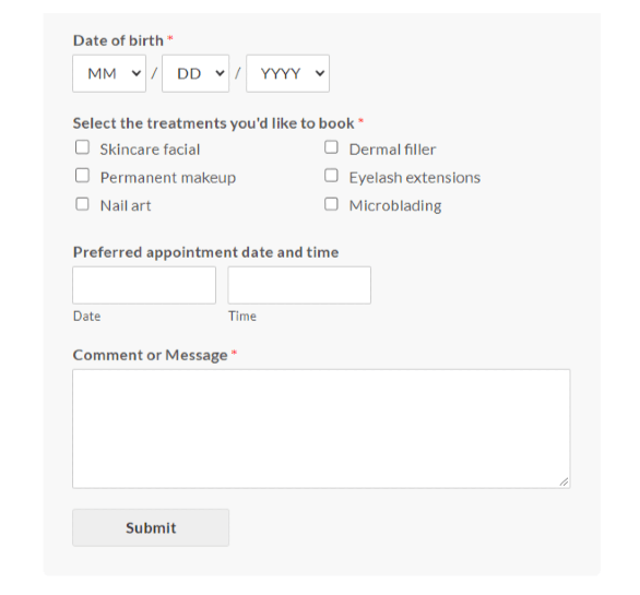 formular de rezervare fără hârtie