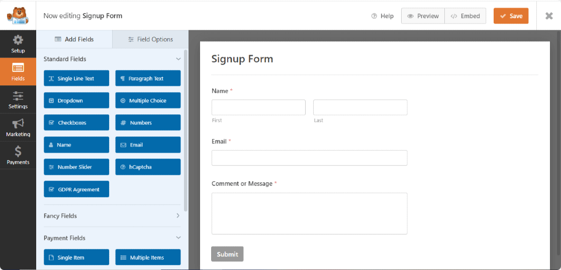 WPForms-form-builder