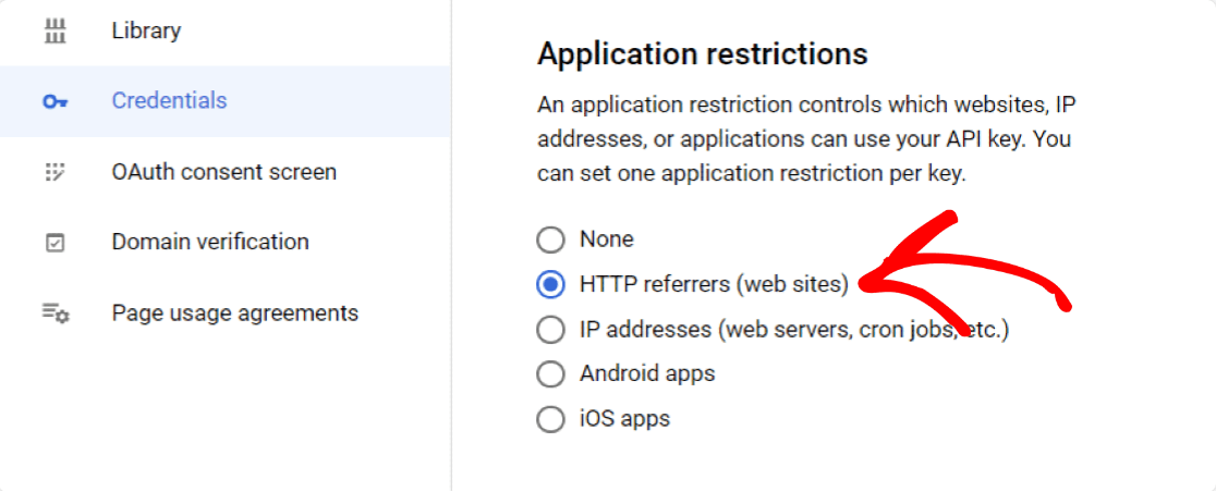 restricții de aplicație