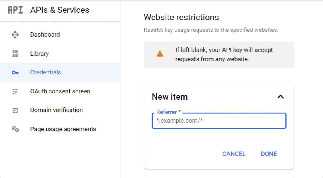 restricții de site