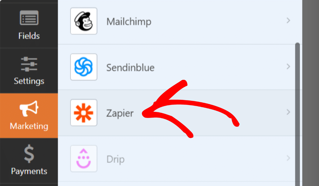 hubungkan formulir Anda ke Zapier untuk mendapatkan notifikasi kendur dari formulir wordpress