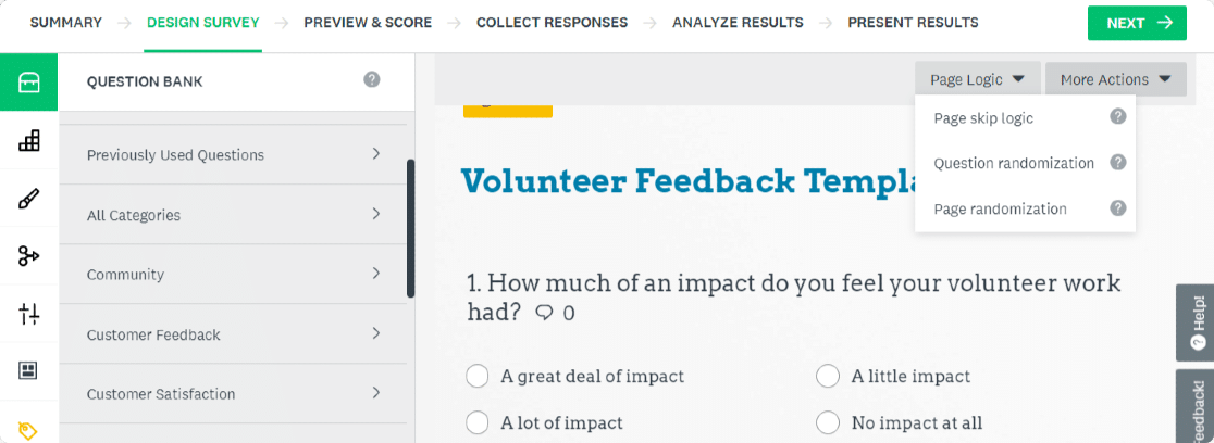 surveymonkey vs jotform vs wpforms: caracteristici surveymonkey